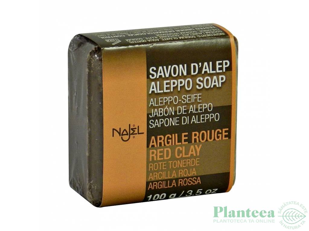 Sapun alep argila rosie 100g - NAJEL BASIC