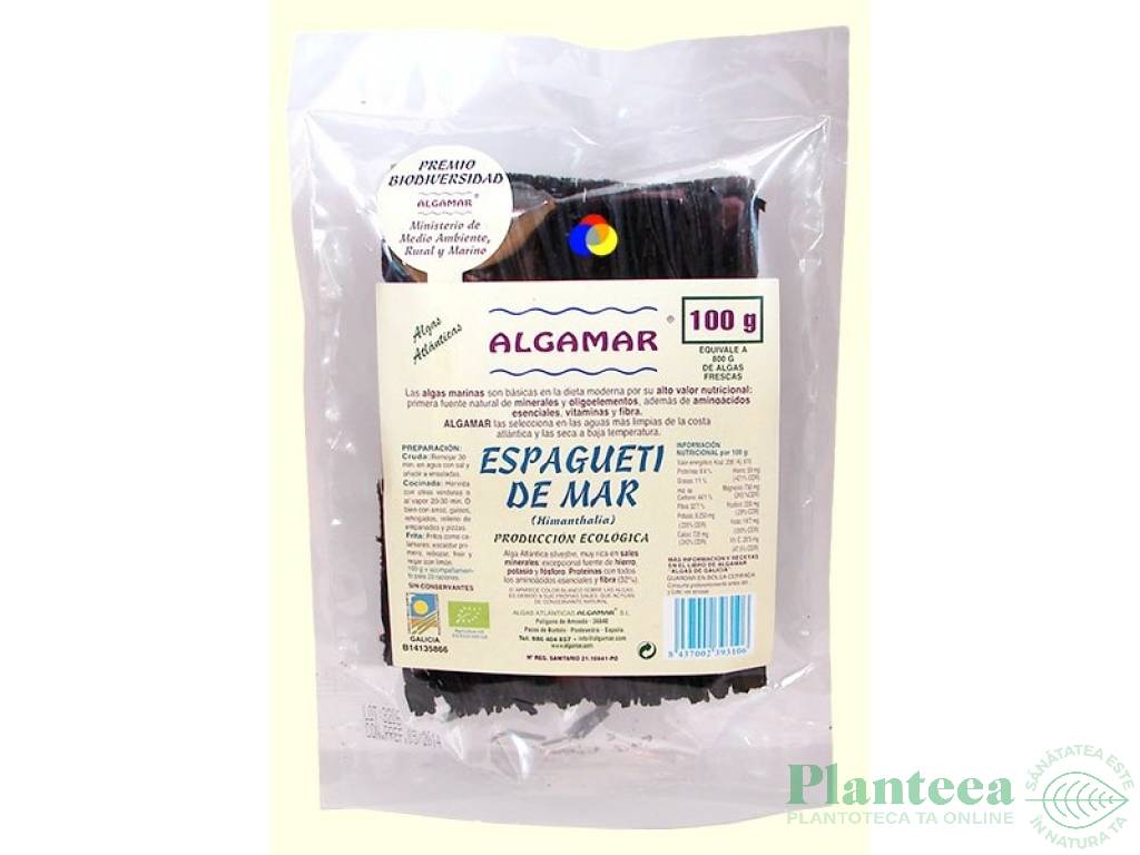 Alge sea spaghetti uscate bio 100g - ALGAMAR