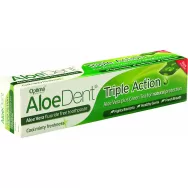 Pasta dinti tripla actiune aloe vera fara fluor AloeDent 100ml - OPTIMA HEALTH