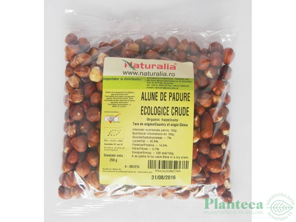 Alune padure crude intregi eco 250g - NATURALIA