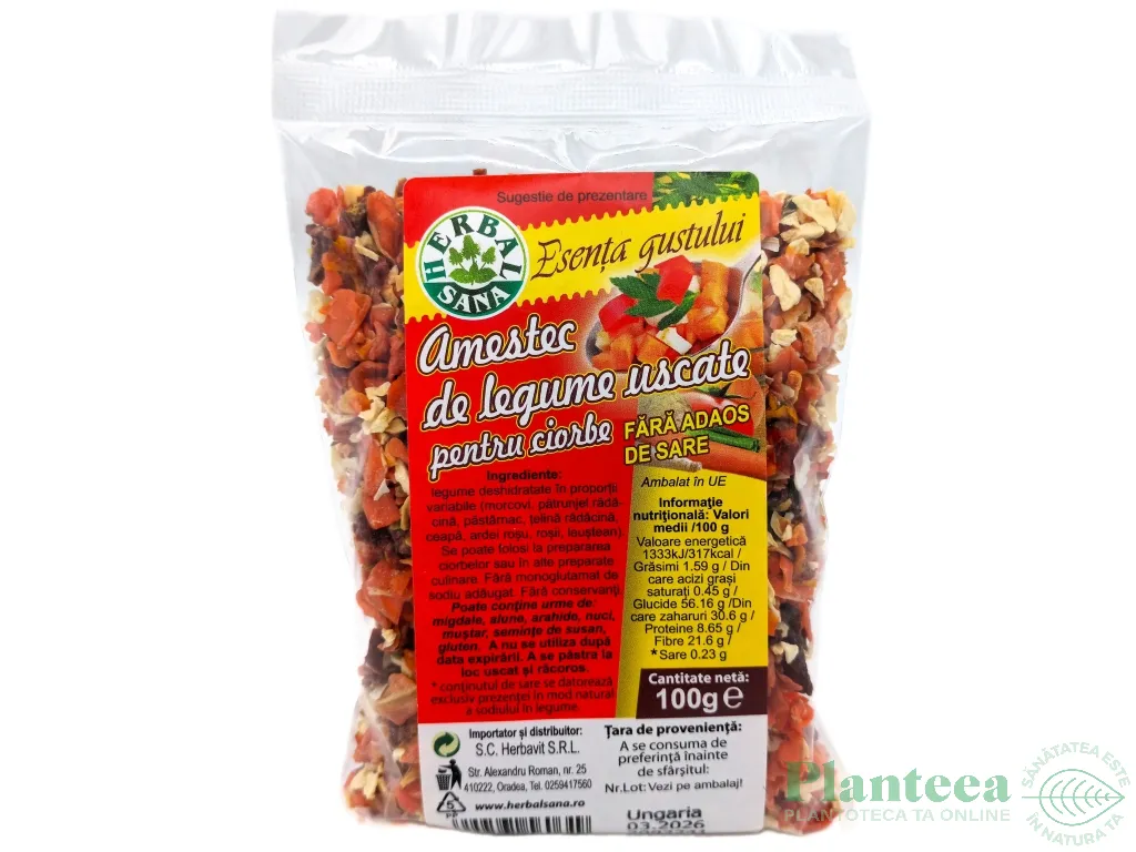 Amestec legume uscate pt ciorbe fara sare 100g - HERBAL SANA