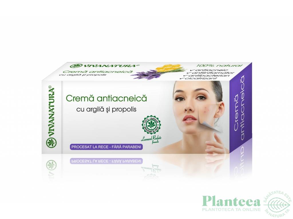 Crema antiacneica argila propolis 20ml - VIVA NATURA