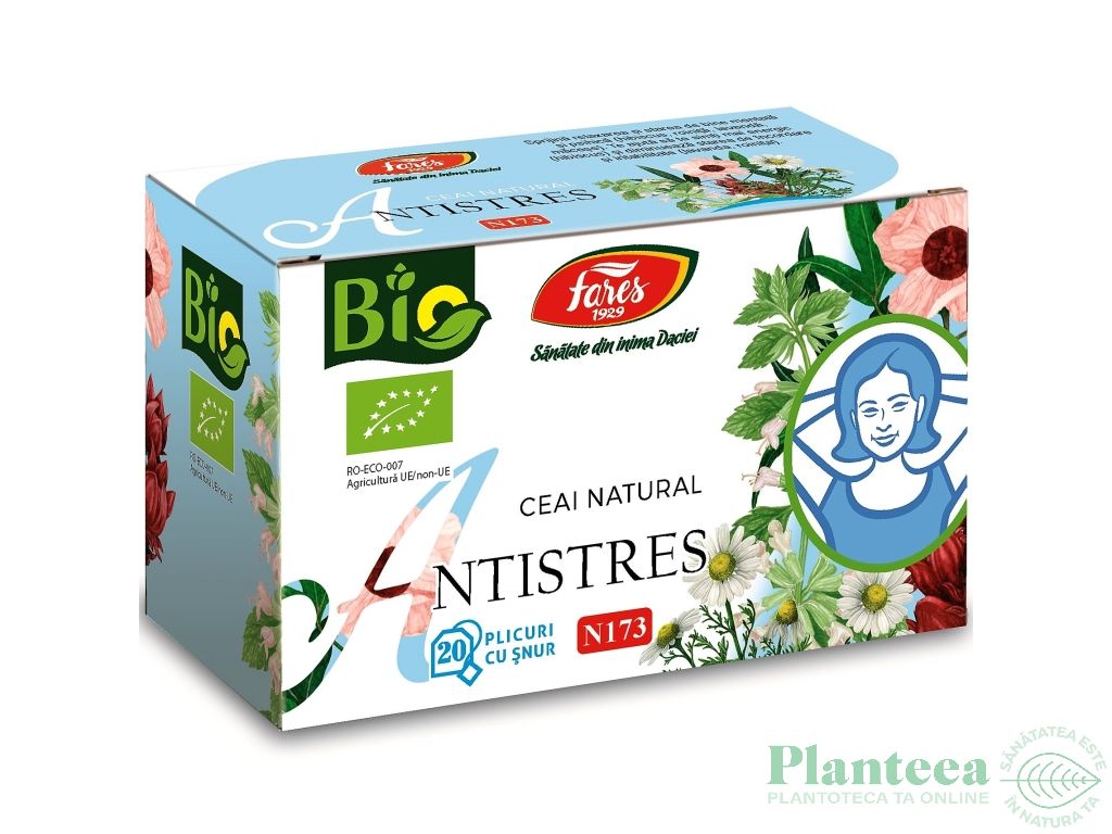 Ceai natural Antistres bio 20dz - FARES