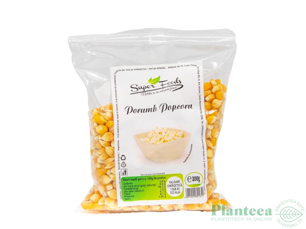 Porumb boabe pt popcorn 200g - SUPERFOODS
