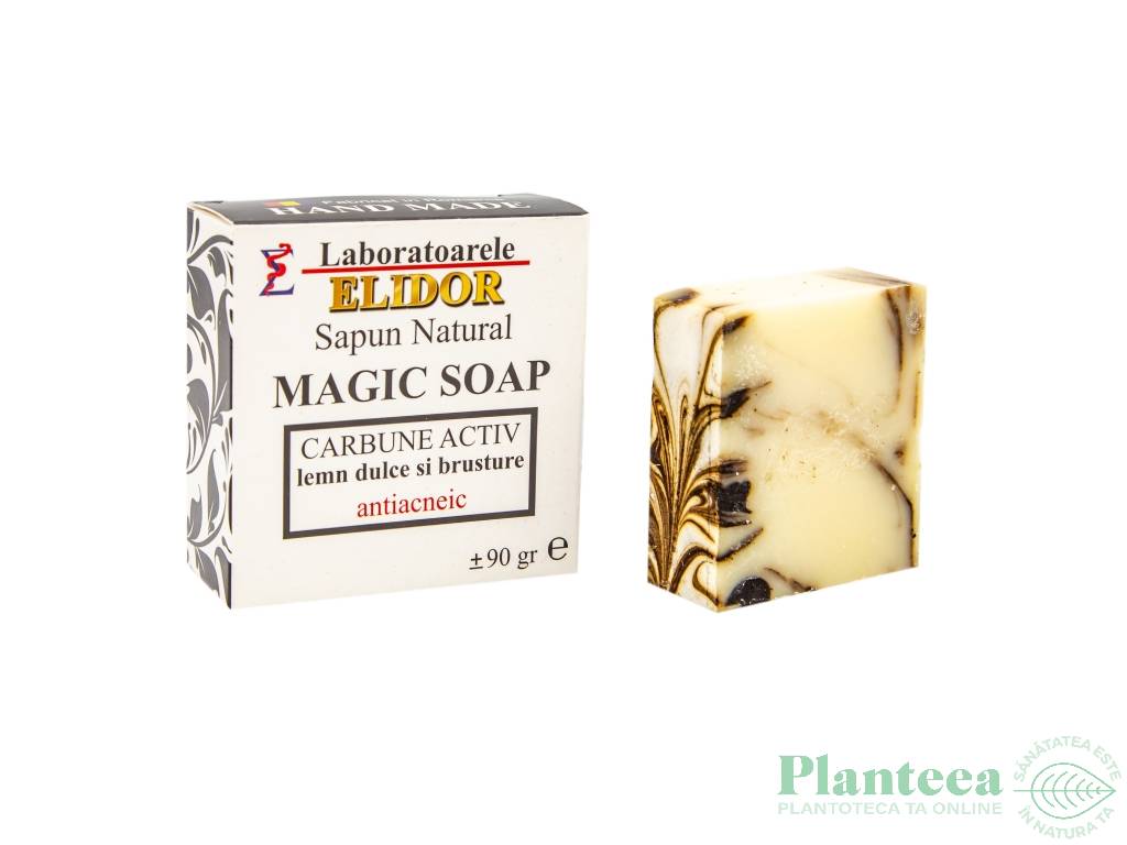 Sapun ten acneic carbune activ lemn dulce brusture Magic Soap 90g - ELIDOR