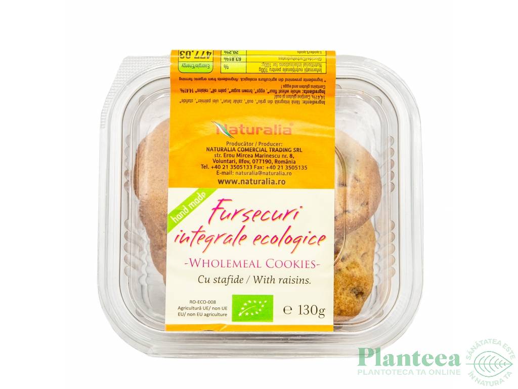 Fursecuri integrale stafide eco 130g - NATURALIA