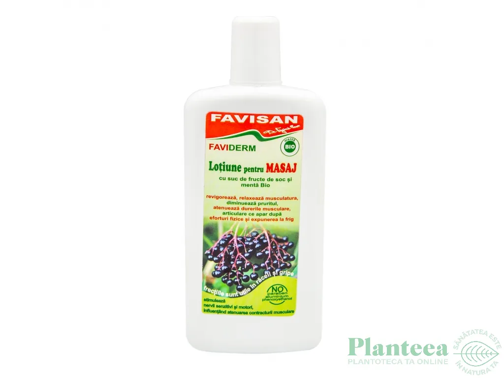 Lotiune masaj fructe soc menta FaviDerm 125ml - FAVISAN