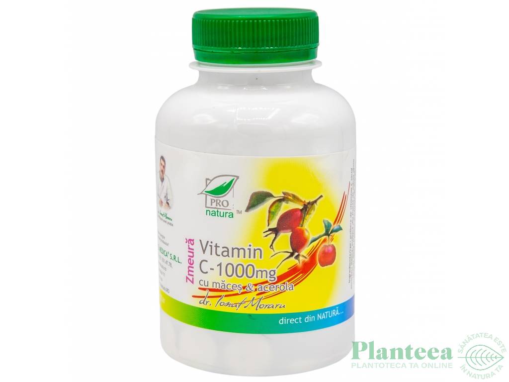 Vitamina C 1000mg maces acerola zmeura 100cp - MEDICA