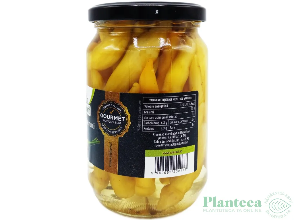 Ardei iuti peperoni in otet 720ml - NATURAVIT