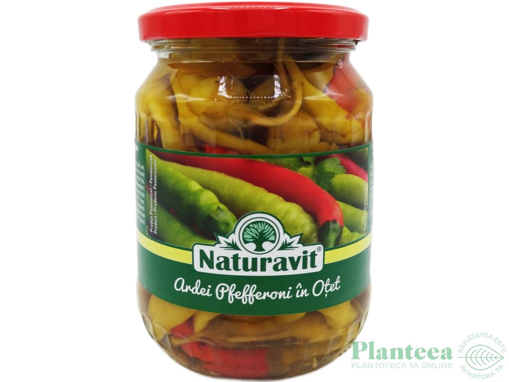 Ardei pfefferoni dulci in otet 720ml - NATURAVIT