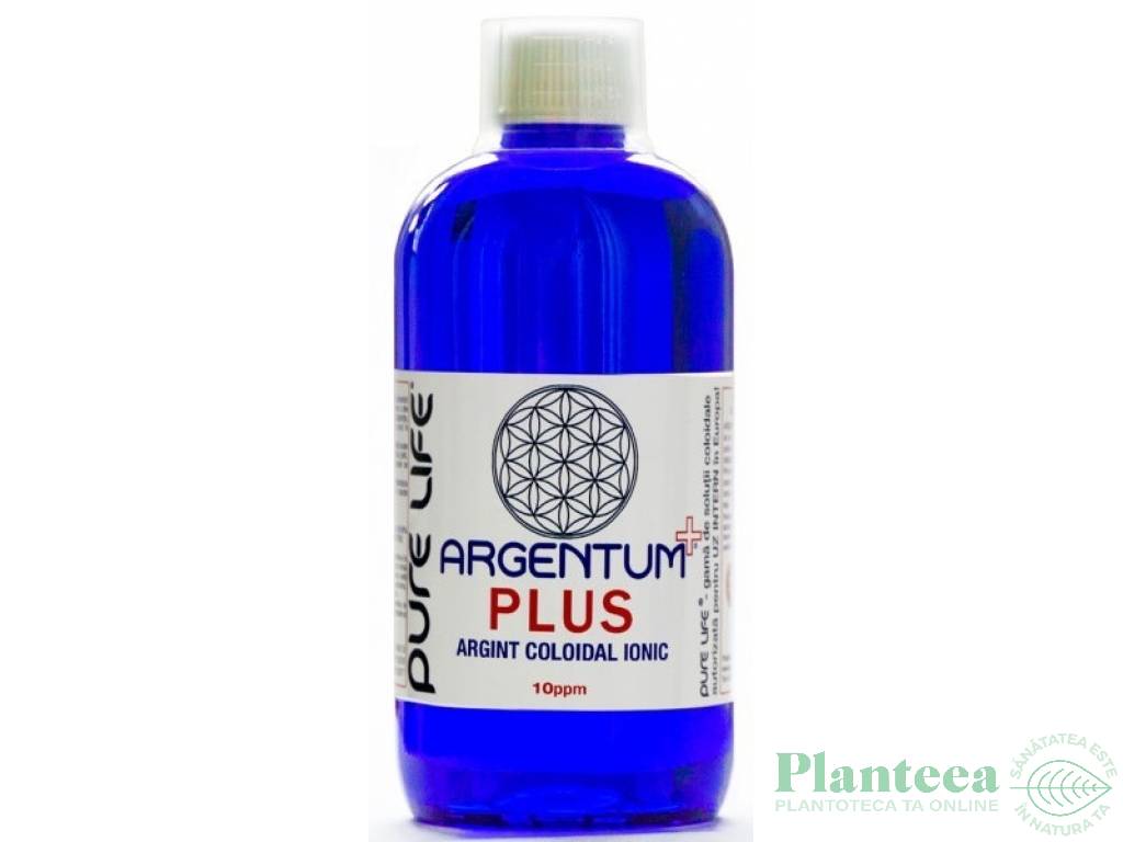 Argint coloidal 10ppm Argentum+ plus 480ml - PURE LIFE