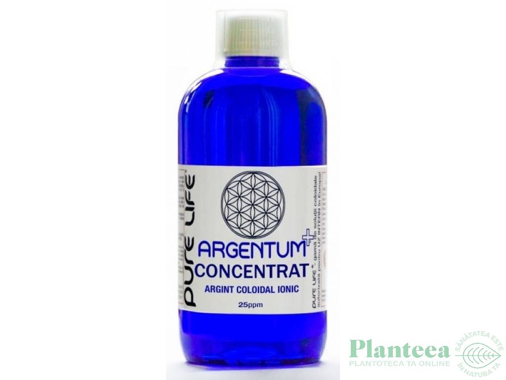 Argint coloidal 25ppm Argentum+ concentrat 480ml - PURE LIFE