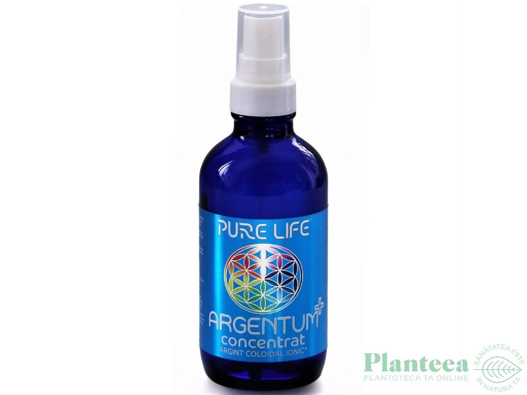 Argint coloidal 25ppm Argentum+ concentrat pulverizator 120ml - PURE LIFE