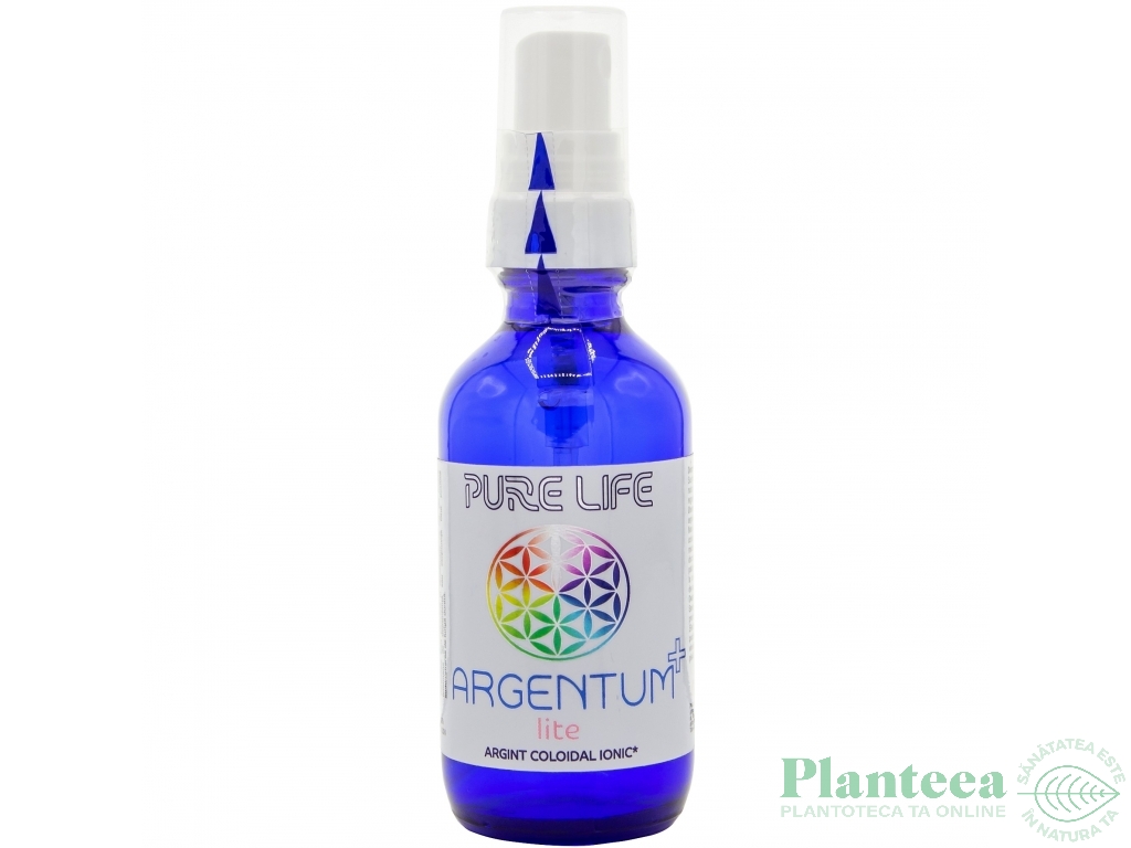 Argint coloidal 5ppm Argentum+ lite pulverizator 60ml - PURE LIFE