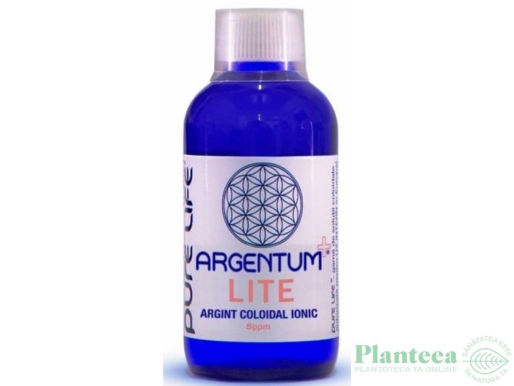 Argint coloidal 5ppm Argentum+ lite 240ml - PURE LIFE