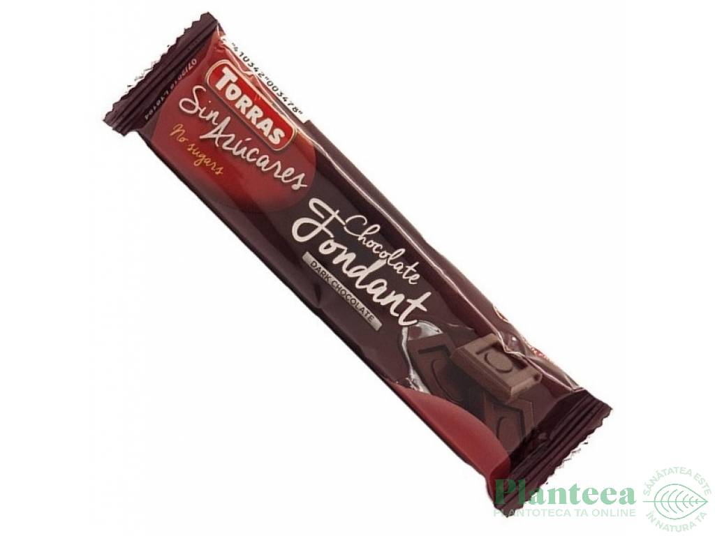 Ciocolata neagra 50%cacao fara zahar 30g - TORRAS
