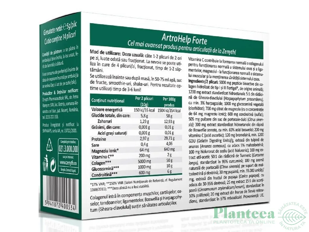 ArtroHelp forte acid hialuronic portocala plicuri 14x5g - ZENYTH
