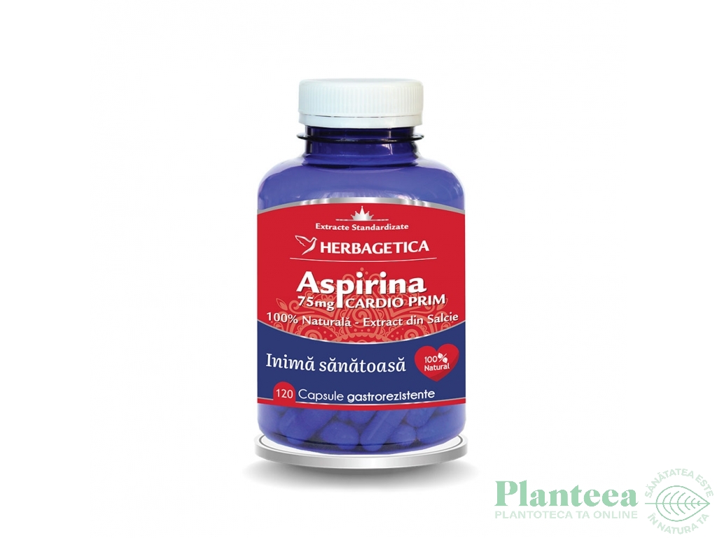 Aspirina naturala Cardio Prim 120cps - HERBAGETICA