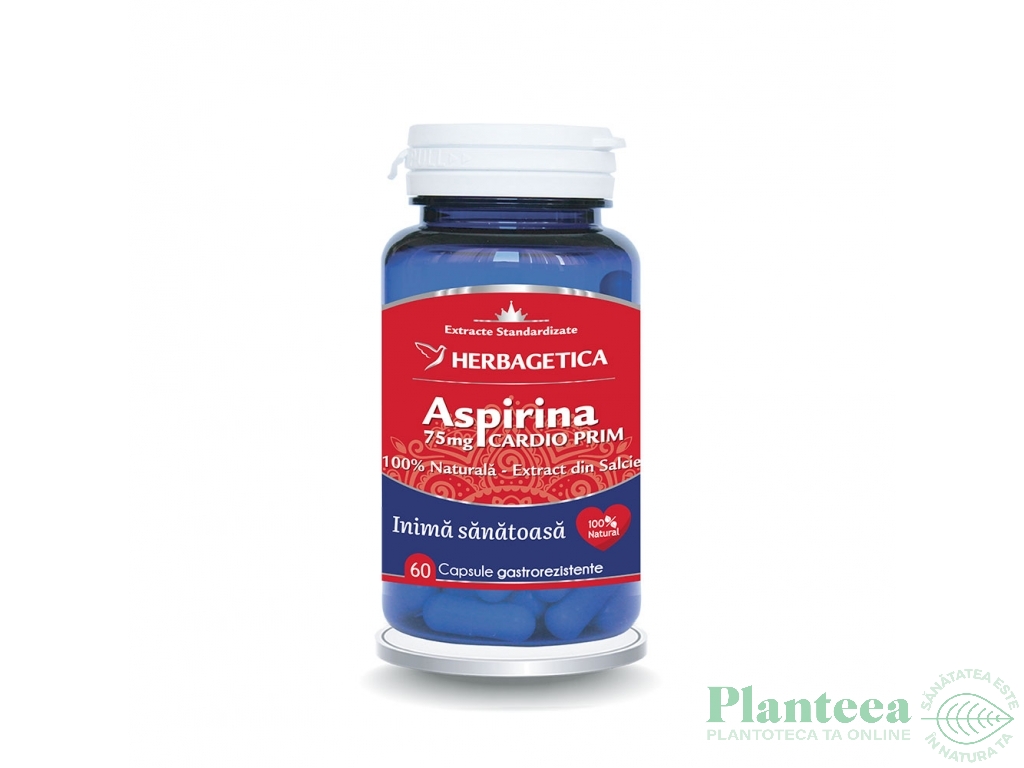 Aspirina naturala Cardio Prim 60cps - HERBAGETICA