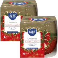 Set 2x Lumanari parfumate pahar imprimat 24h Christmas 100g - AURA