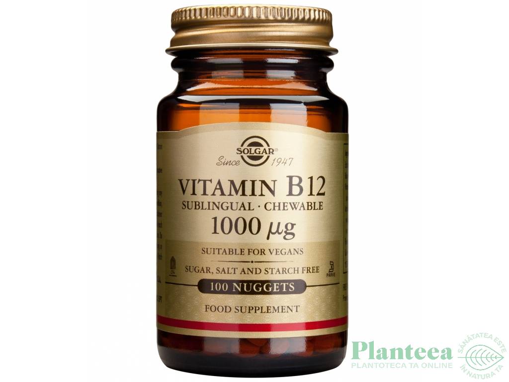 Vitamina B12 [cianocobalamina] 1000mcg sublingual 100cp - SOLGAR