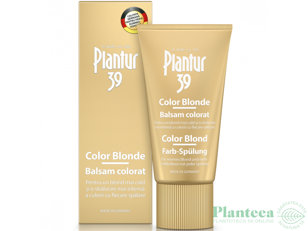 Balsam par color blonde Plantur39 150ml - DR WOLFF