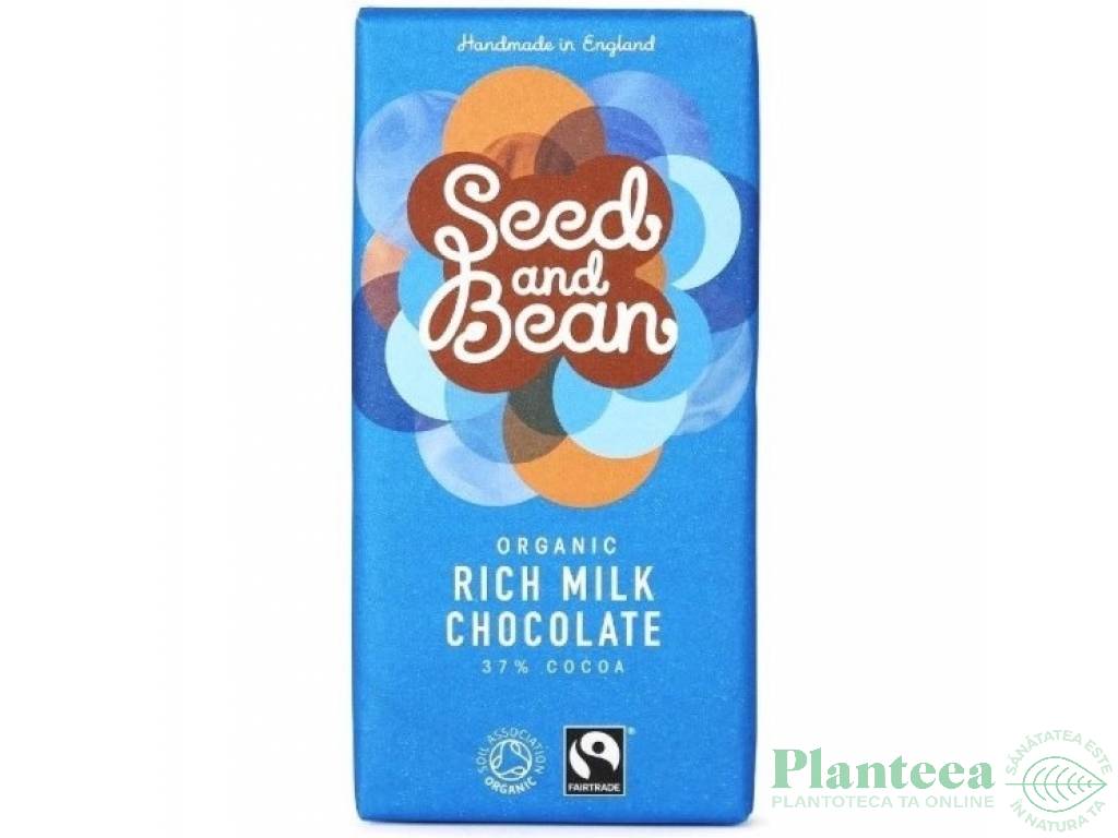 Ciocolata lapte bogat eco 85g - SEED&BEAN