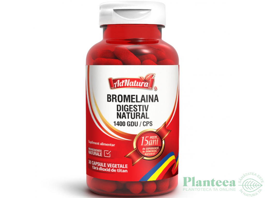 Bromelaina digestiv natural 1400 gdu 30cps - ADNATURA