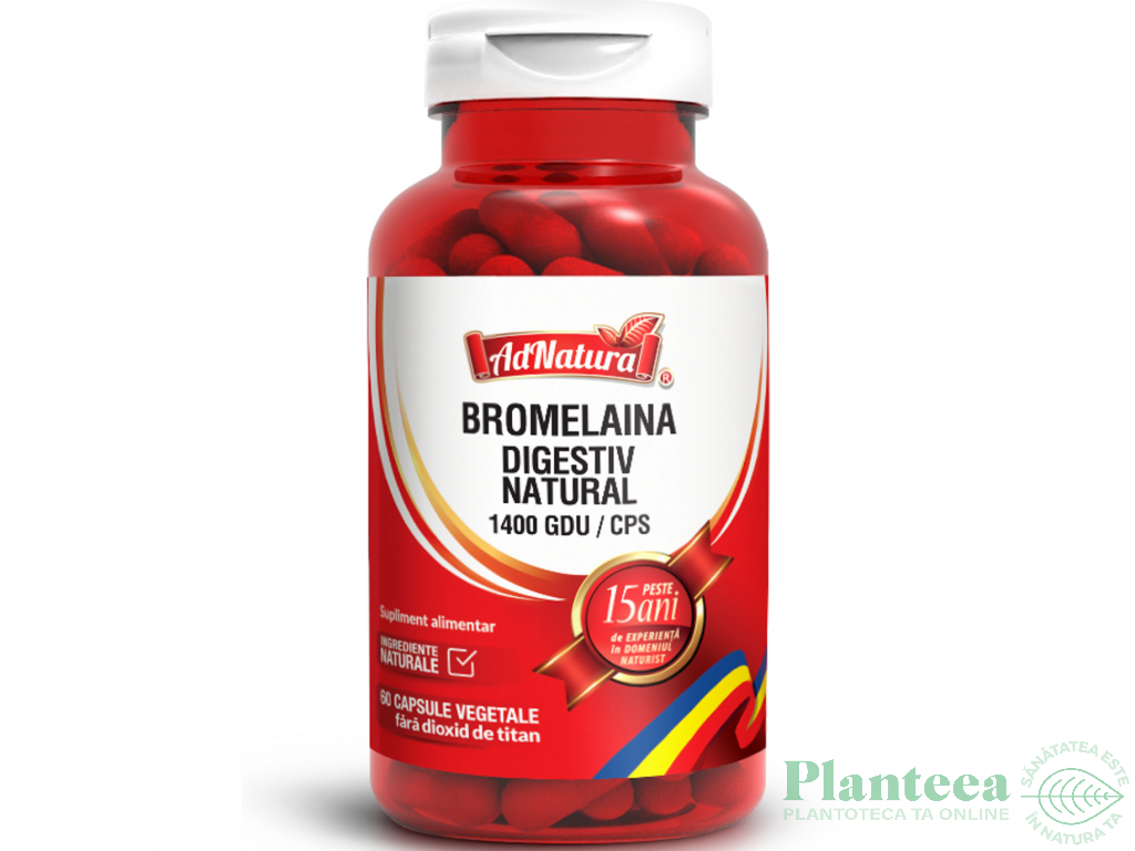 Bromelaina digestiv natural 1400 gdu 60cps - ADNATURA
