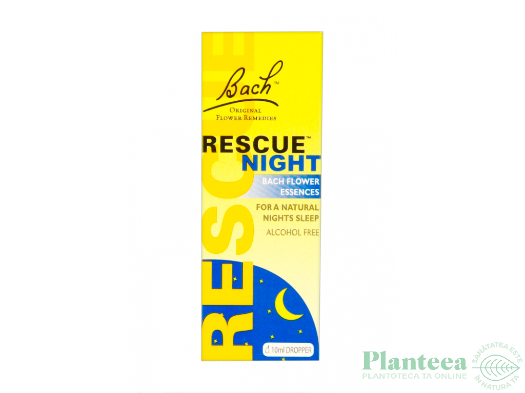 Amestec picaturi florale Rescue Night fara alcool 10ml - BACH REMEDIES