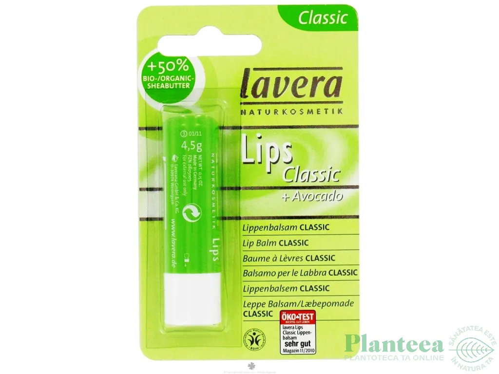 Balsam buze Classic avocado 4,5g - LAVERA