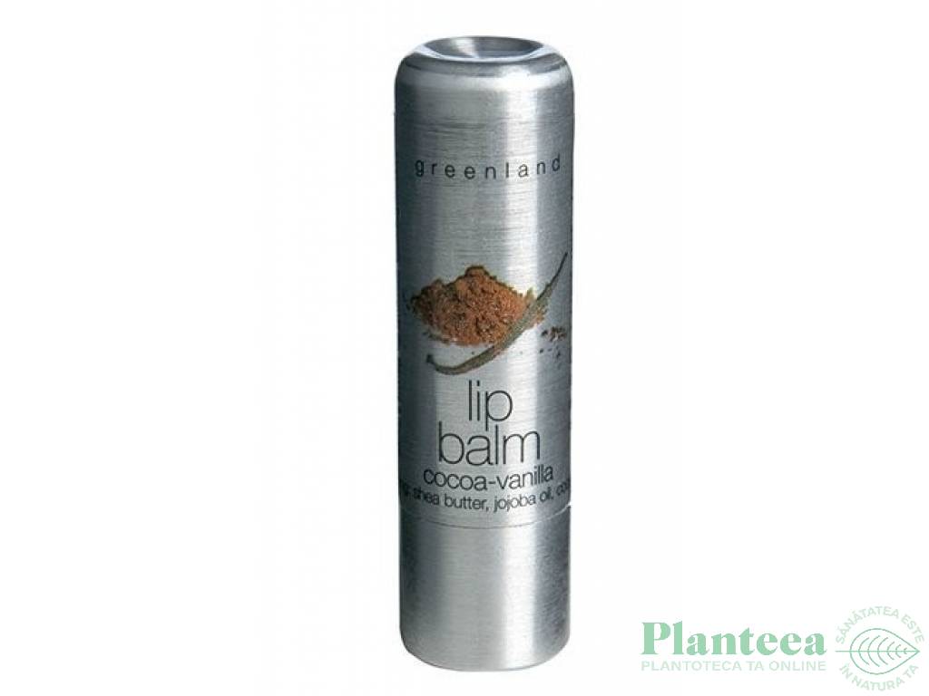 Balsam buze cacao vanilie 3,9g - GREENLAND