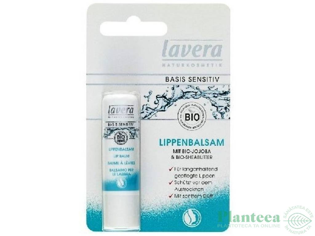 Balsam buze jojoba migdale Basis Sensitiv 4,5g - LAVERA