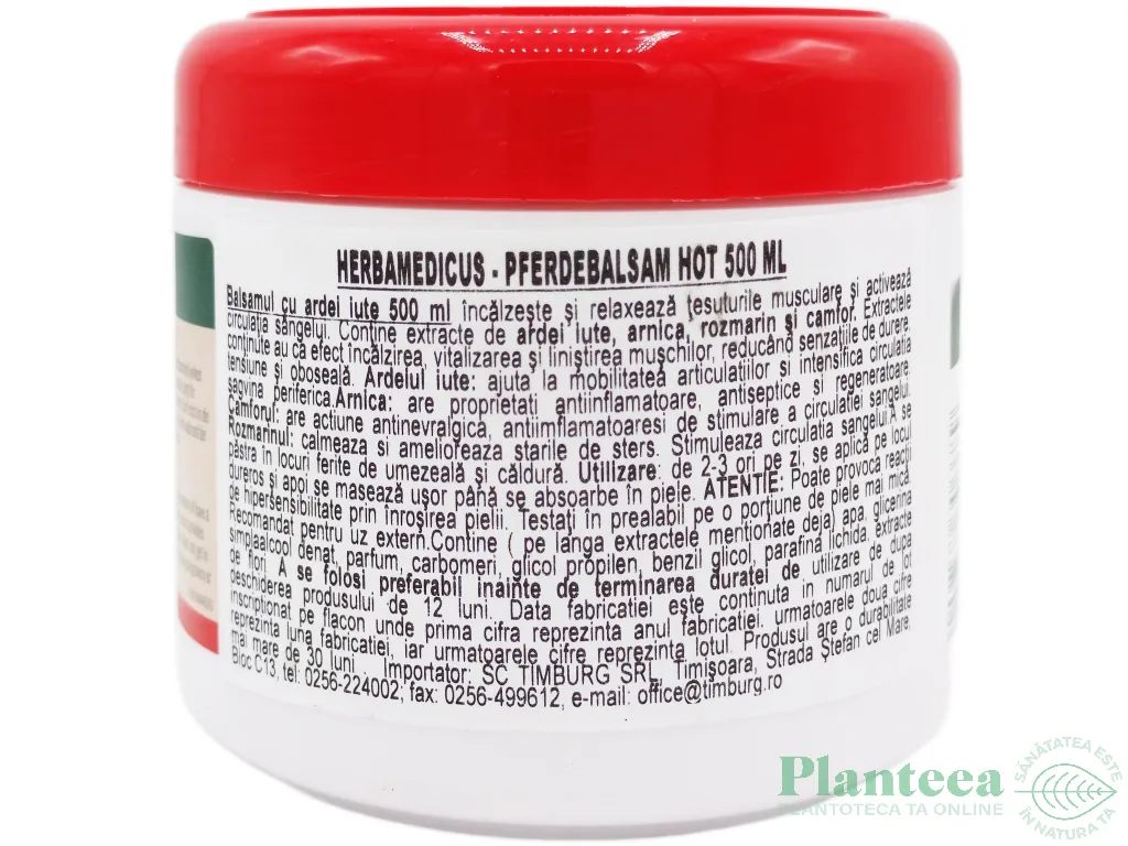 Gel Balsam puterea calului hot 500ml - HERBAMEDICUS