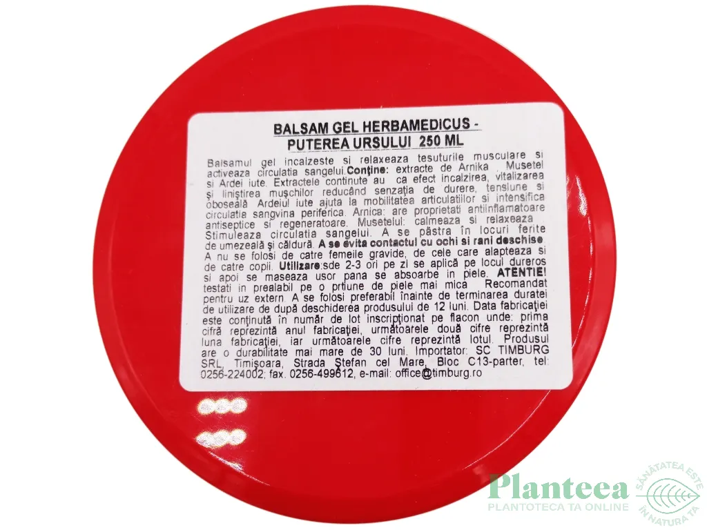 Gel balsamul ursului vegan 250ml - HERBAMEDICUS