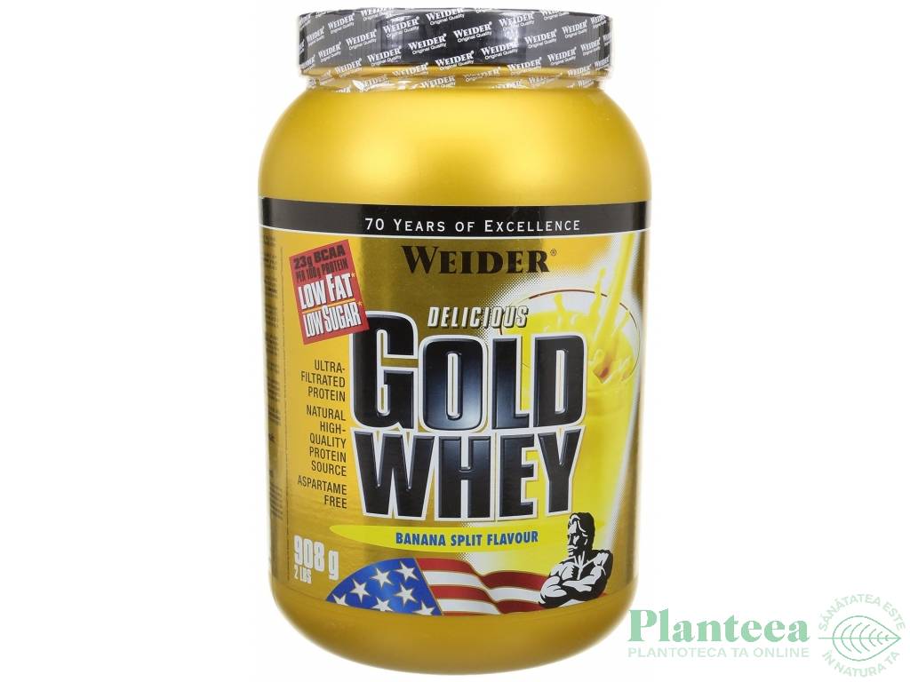 Pulbere proteica zer concentrat Gold banane 908g - WEIDER