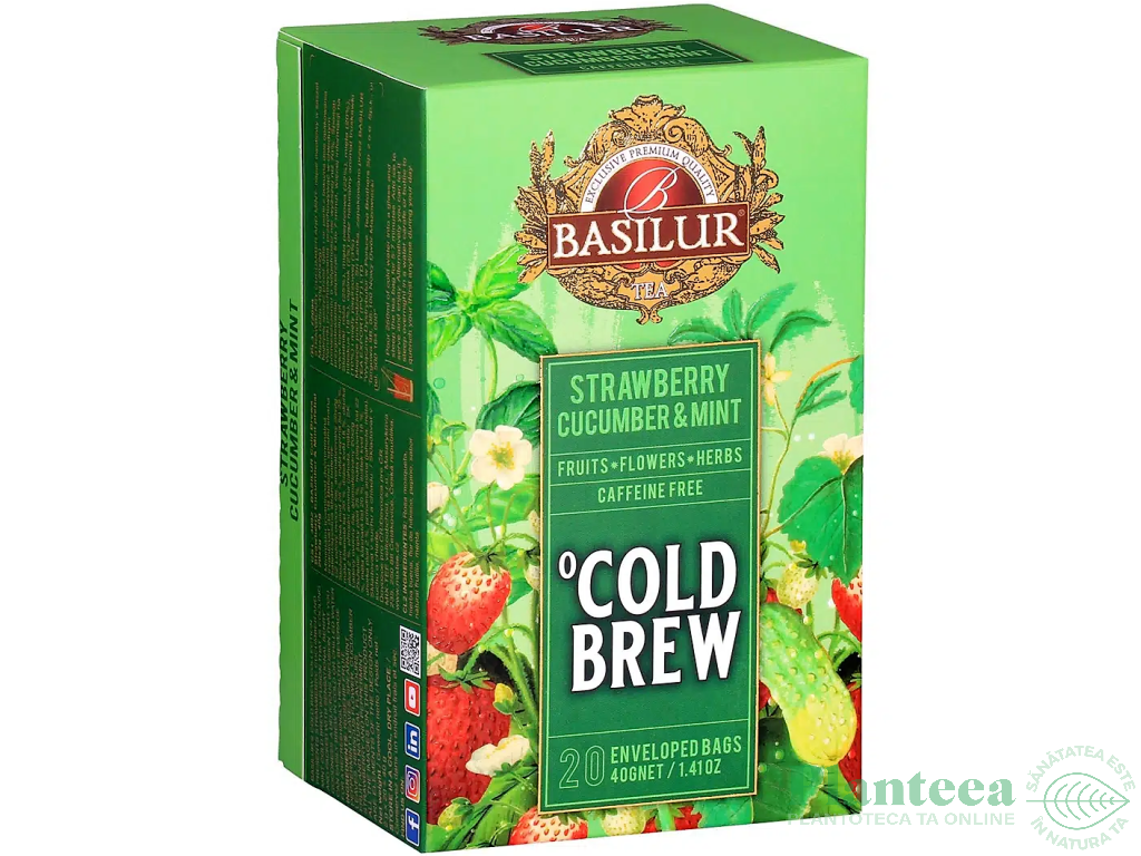 Ceai Cold Brew macese Capsuni Castravete Menta 2gx20dz - BASILUR