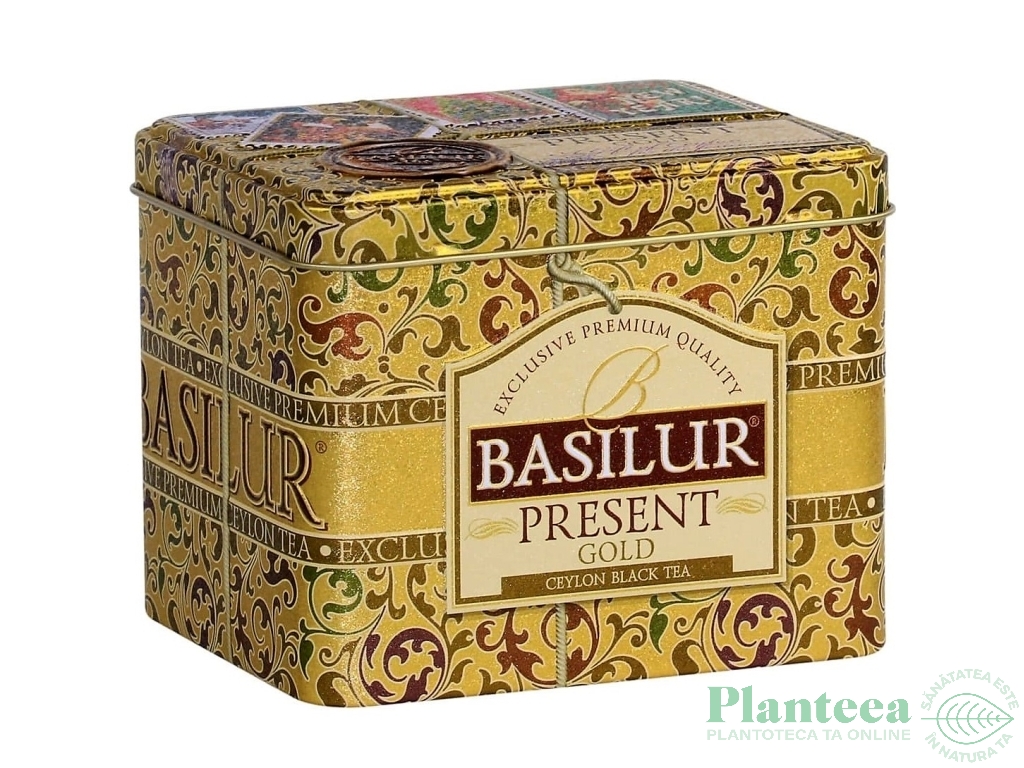 Ceai negru ceylon Present Gold cutie 100g - BASILUR