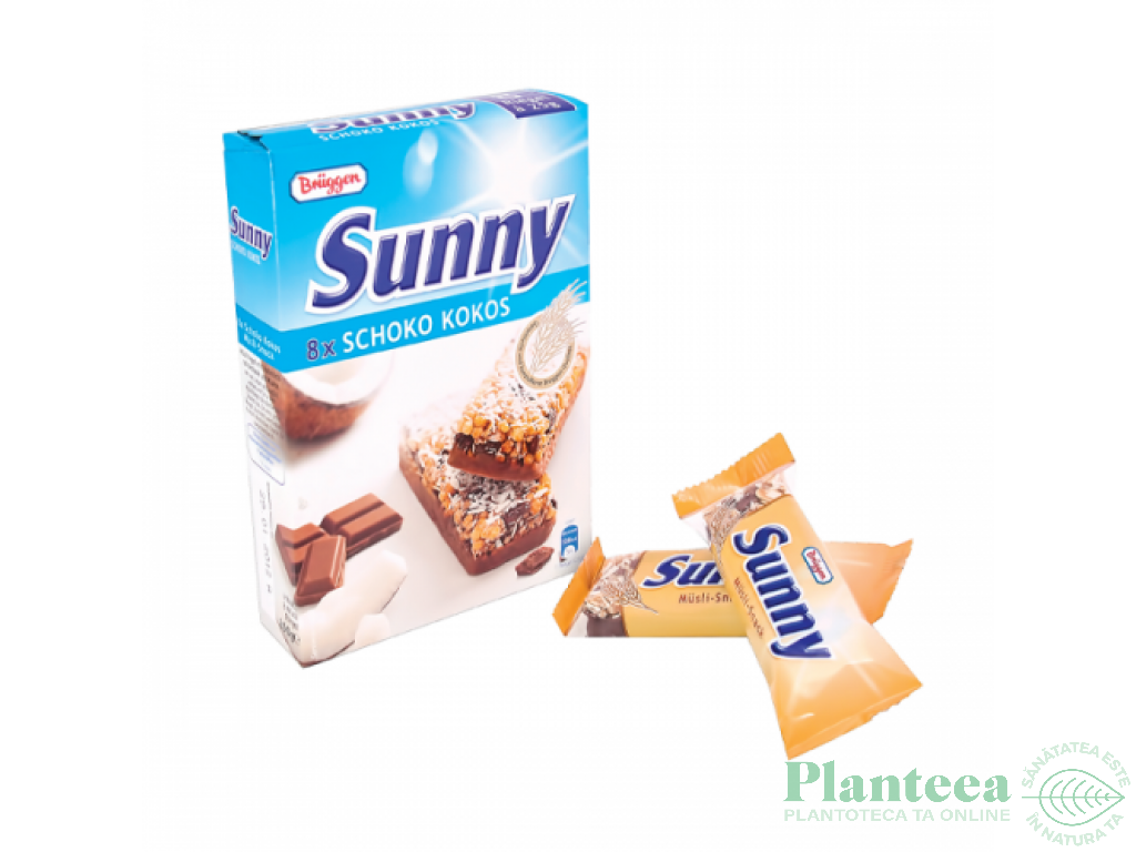 Batoane cereale ciocolata cocos Sunny 8x25g - BRUGGEN