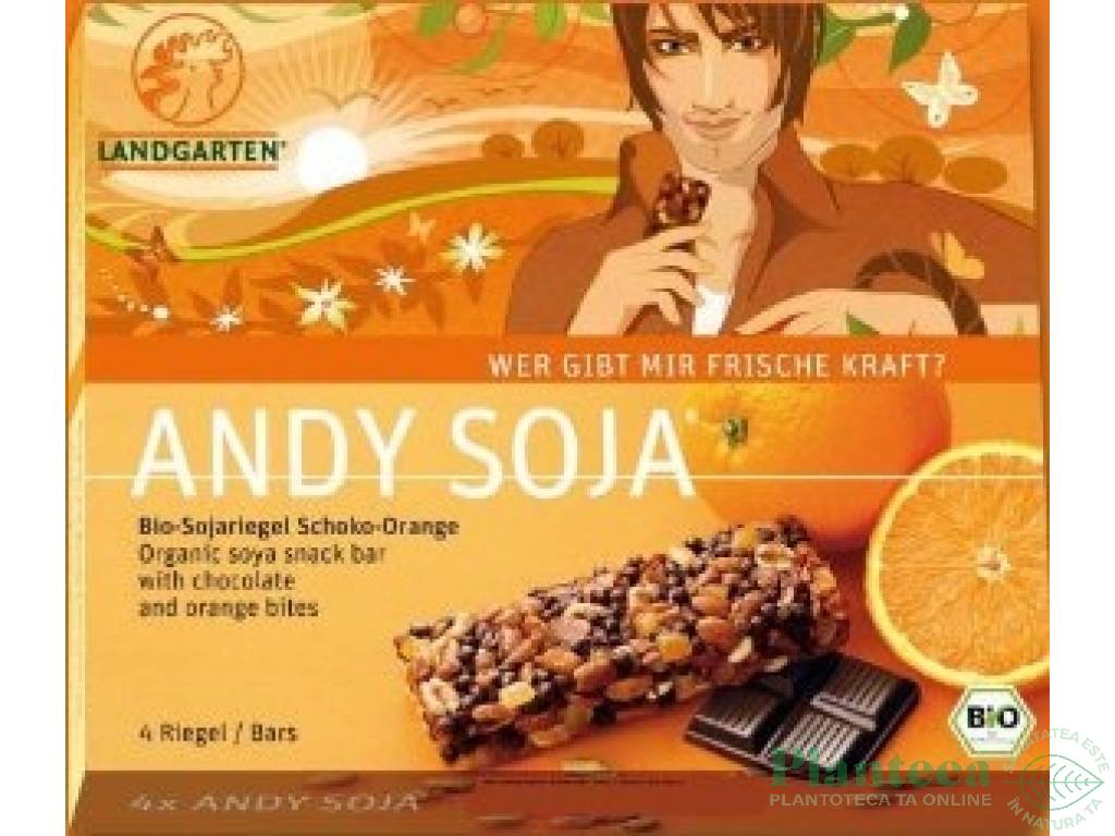Batoane soia ciocolata amaruie portocale eco 4x23g - LANDGARTEN