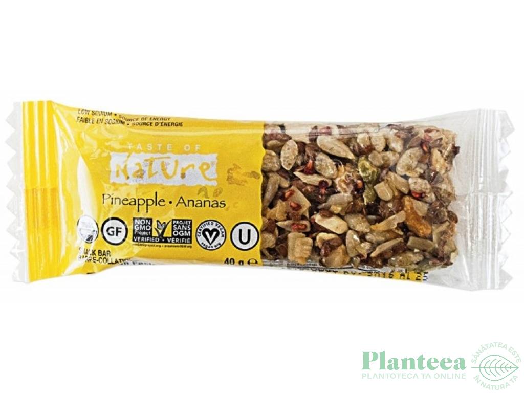 Baton vegan ananas 40g - TASTE OF NATURE