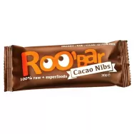 Baton cacao nibs migdale raw bio 30g - ROOBAR