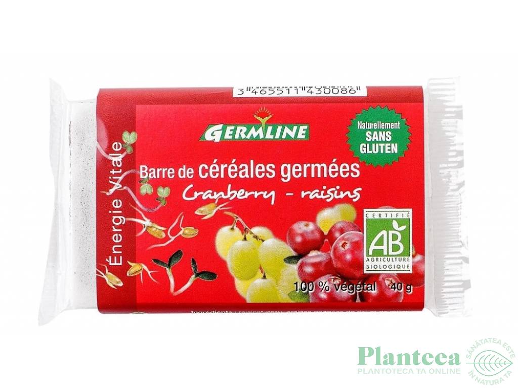 Baton cereale germinate merisor stafide eco 40g - GERMLINE