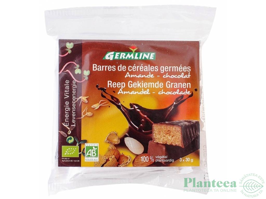 Baton cereale germinate migdale ciocolata eco 3x30g - GERMLINE