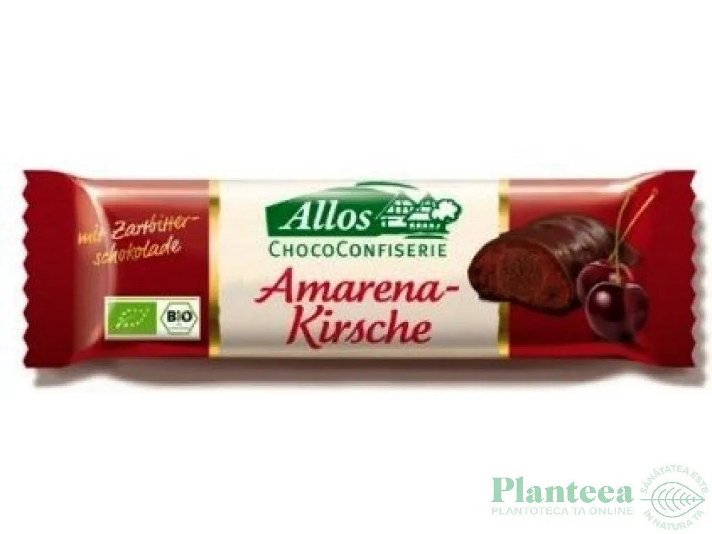 Baton ciocolata amaruie visine eco 35g - ALLOS