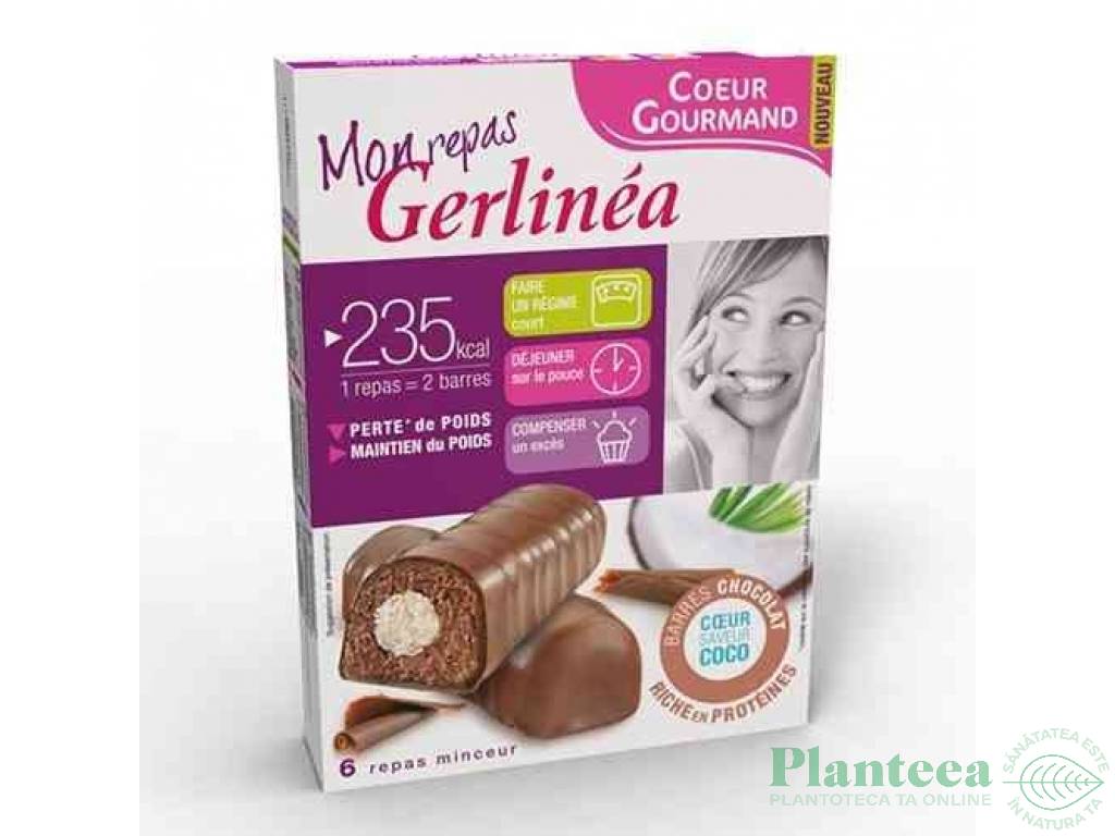 Batoane inlocuire masa ciocolata crema cocos 2x31g - GERLINEA