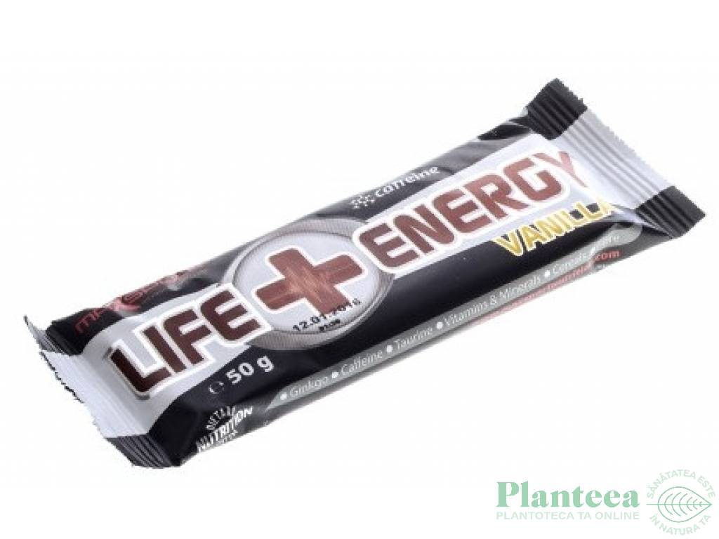 Baton energizant cafeina vanilie 50g - MAXSPORT
