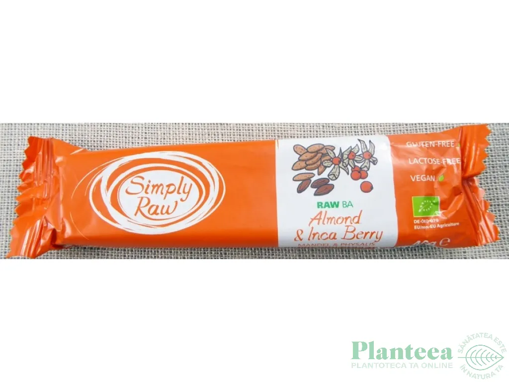 Baton migdale incan fructe eco 40g - SIMPLY RAW