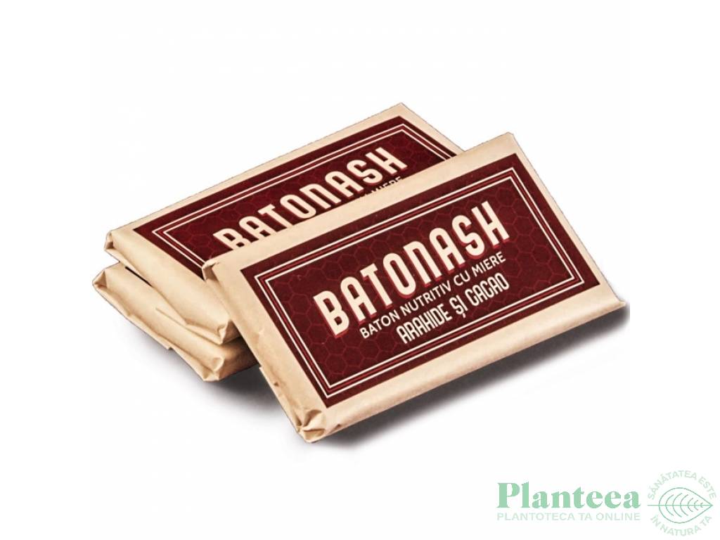 Baton nutritiv miere arahide cacao 50g - BATONASH