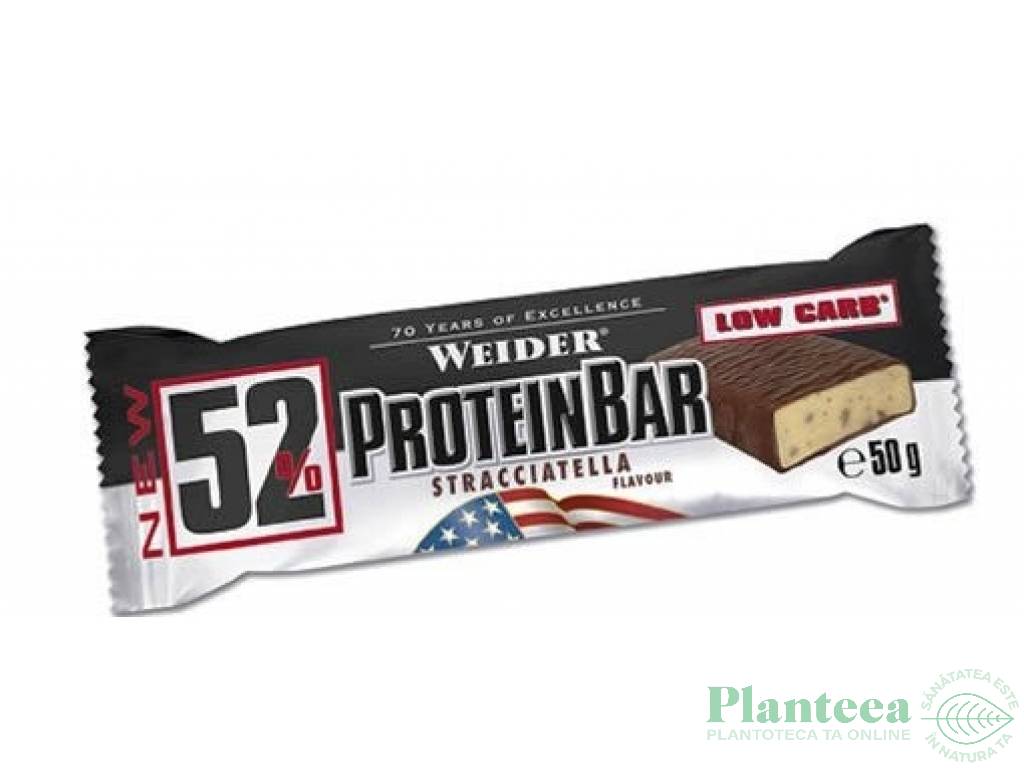 Baton proteic 52% ProteinBar stracciatella 50g - WEIDER